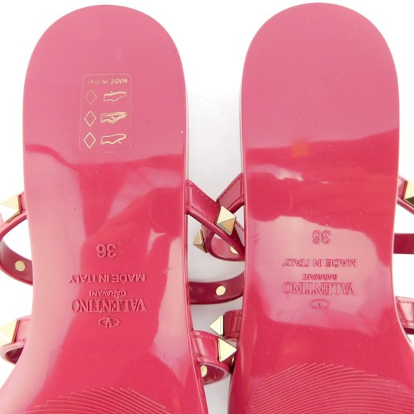 New VALENTINO Rockstud Magenta Pink Jelly Sandals 36 - Picture 5 of 6